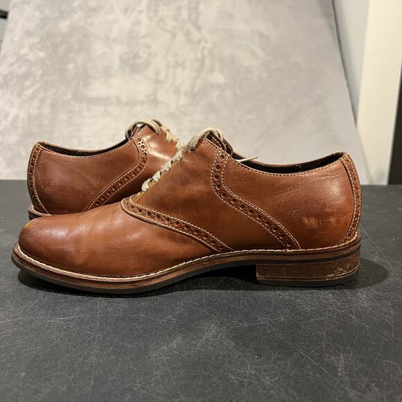 Cole Haan Drake Shoes Mens 8 Medium Brown Leather Oxford Brogue Dress Lace Up - Picture 7 of 11